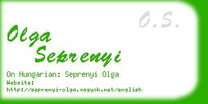 olga seprenyi business card